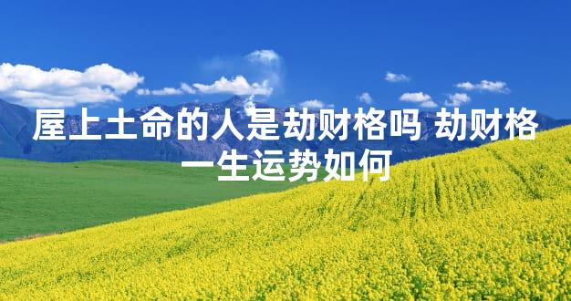 屋上土命的人是劫财格吗 劫财格一生运势如何